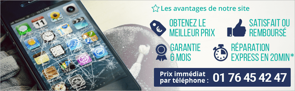 Réparation écran iPhone tous modèles sur Paris. Obtenez le meilleur prix pour votre réparation d'écran d'iPhone. Tarif immédiat par téléphone au 01 76 45 42 47.