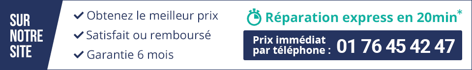 Besoin de réparer votre smartphone ? Appelez le 01 76 45 42 47 et obtenez immédiatement le prix de réparation de votre smartphone. Réparation express en 20min.