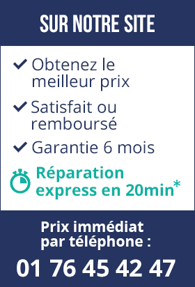 Besoin de réparer votre smartphone ? Appelez le 01 76 45 42 47 et obtenez immédiatement le prix de réparation de votre smartphone. Réparation express en 20min.