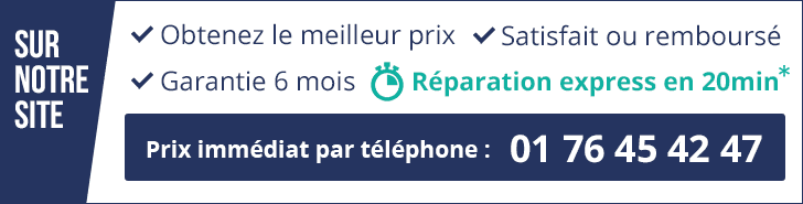 Réparation écran iPhone tous modèles sur Paris. Obtenez le meilleur prix pour votre réparation d'écran d'iPhone. Tarif immédiat par téléphone au 01 76 45 42 47.